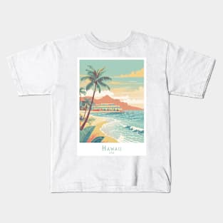 Hawaii Vintage Travel Poster Kids T-Shirt